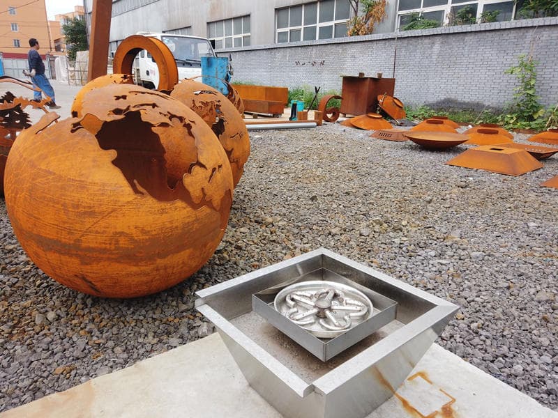 Corten Water Fountain For City Gardens Landscape UAE